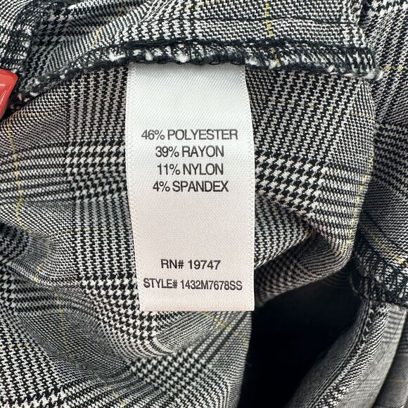 Counterparts Dress Pants Women Sz14P Gray Plaid Flat Front Stretch Straight Leg - Picture 8 of 11